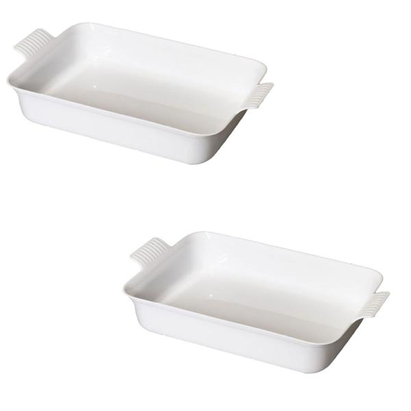 Kit 2 Travessa Com Alça LE CHEF Branca 35,5X21,5X8,5 Cm - Paramount Imagem de Kit 2 Travessa Com Alça LE CHEF Branca 35,5X21,5X8,5 Cm