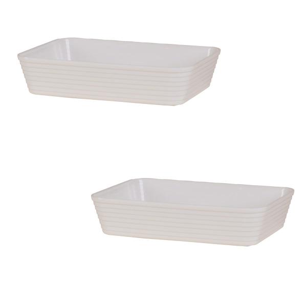 Kit 2 Travessa Com Friso LE CHEF 33x23x6Cm Branca - Paramount Imagem de Kit 2 Travessa Com Friso LE CHEF 33x23x6Cm Branca