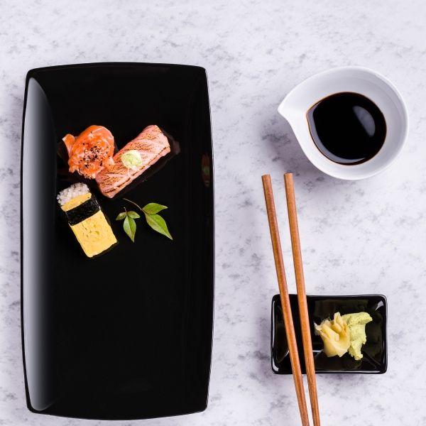 Imagem de Kit 2 travessas  22cm oriental preto porcelana germer