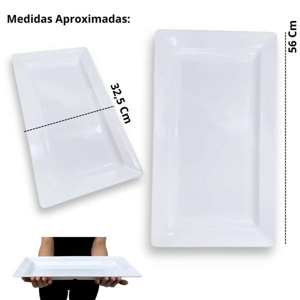 Imagem de Kit 2 Travessas 30,5 Cm Ilustrada + 4 Travessas 56 Cm para Buffet Restaurante Profissional Melamina  Bestfer 