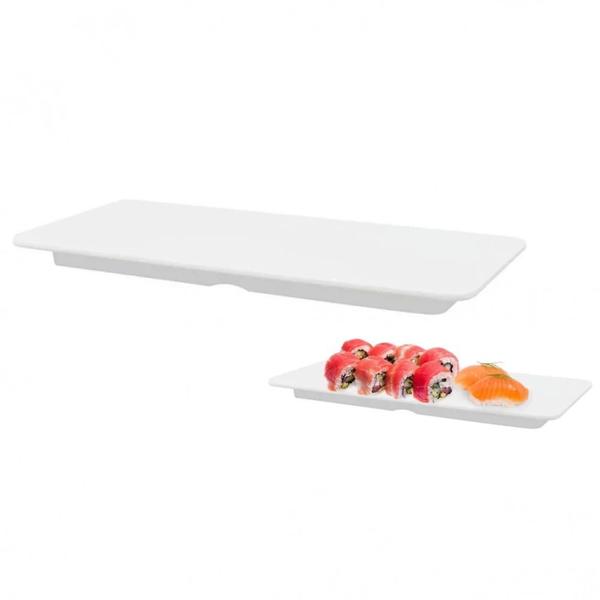 Imagem de Kit 2 Travessas 30x15 Cm + 2 Pratos com Divisoria + 2 Pratos 27x12 Cm  Bestfer 