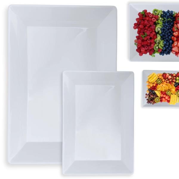Kit 2 Travessas 49 Cm + 4 Travessas 35 Cm Retangulares Fundas para Buffet Melamina Profissional Bestfer Imagem de Kit 2 Travessas 49 Cm + 4 Travessas 35 Cm Retangulares Fundas para Buffet Melamina Profissional Bestfer
