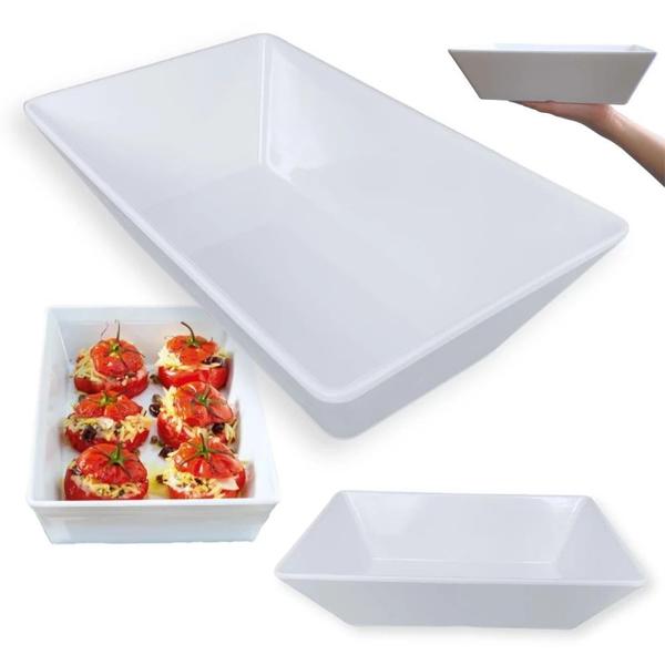 Imagem de Kit 2 Travessas Buffet 49cm + 4 Travessas 25cm + Travessa Oval Curva 41cm para Restaurante em Melamina  Bestfer 