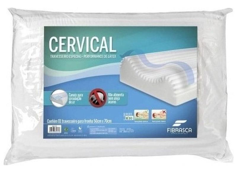 Imagem de Kit 2 Travesseiro Ortopédico Cervical Fibrasca Látex