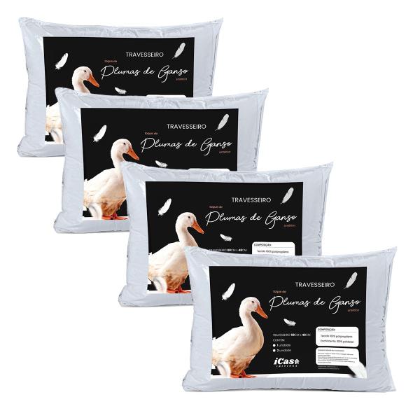Kit 2 Travesseiro Pluma de Ganso Macio Confort Plus - DECORALAR Imagem de Kit 2 Travesseiro Pluma de Ganso Macio Confort Plus