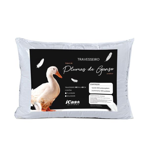 Kit 2 Travesseiro Pluma de Ganso Macio Confort Plus - DECORALAR Imagem de Kit 2 Travesseiro Pluma de Ganso Macio Confort Plus