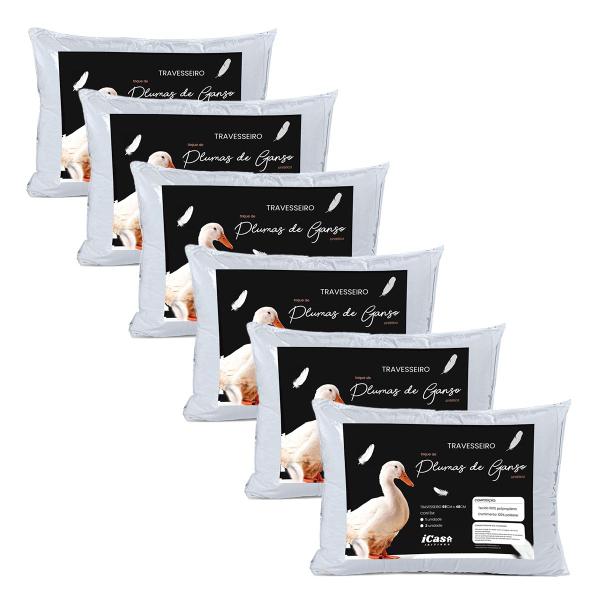 Kit 2 Travesseiro Pluma de Ganso Macio Confort Plus - DECORALAR Imagem de Kit 2 Travesseiro Pluma de Ganso Macio Confort Plus