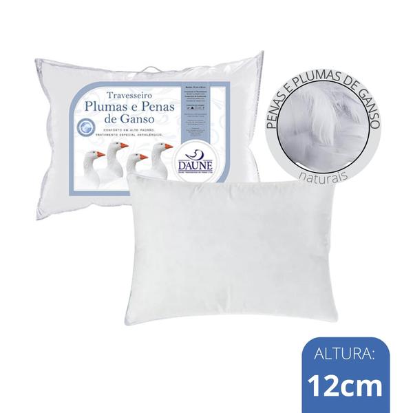 Kit 2 Travesseiros 70x50 50% Penas 50% Plumas de Ganso - Daune Imagem de Kit 2 Travesseiros 70x50 50% Penas 50% Plumas de Ganso - Daune