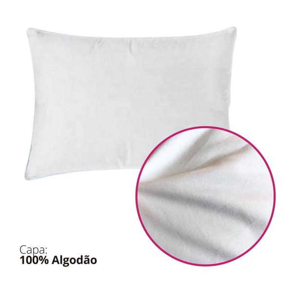 Imagem de Kit 2 Travesseiros  Antialérgico Penas de Ganso 50cm x 70cm Daune