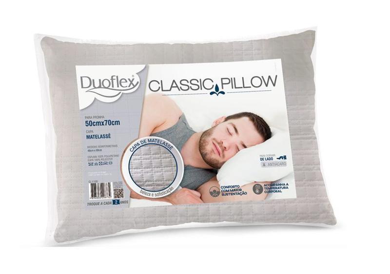 Imagem de Kit 2 Travesseiros Classic Pillow 50cm x 70cm Duoflex