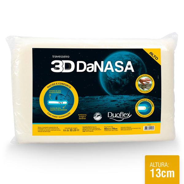 Imagem de Kit 2 Travesseiros Com Maior Sustentação - 3D Nasa Alto