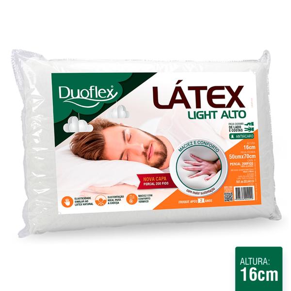 Imagem de Kit 2 Travesseiros Duoflex Látex Light 50x70x16cm LP1101