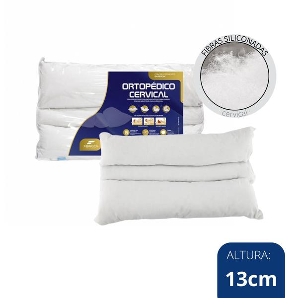 Kit 2 Travesseiros Formato Cervical Dobravél - Fibrasca Imagem de Kit 2 Travesseiros Formato Cervical Dobravél