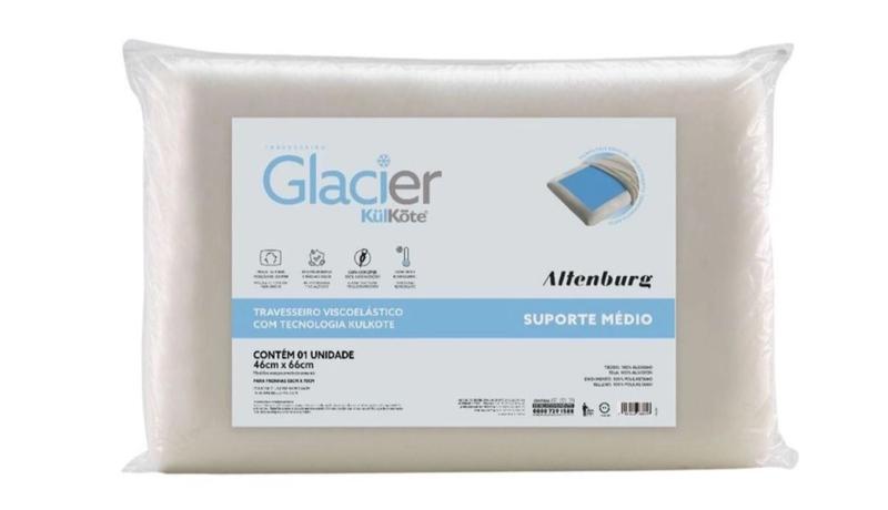 Imagem de Kit 2 Travesseiros Glacier Suporte Médio 46x66cm Altenburg