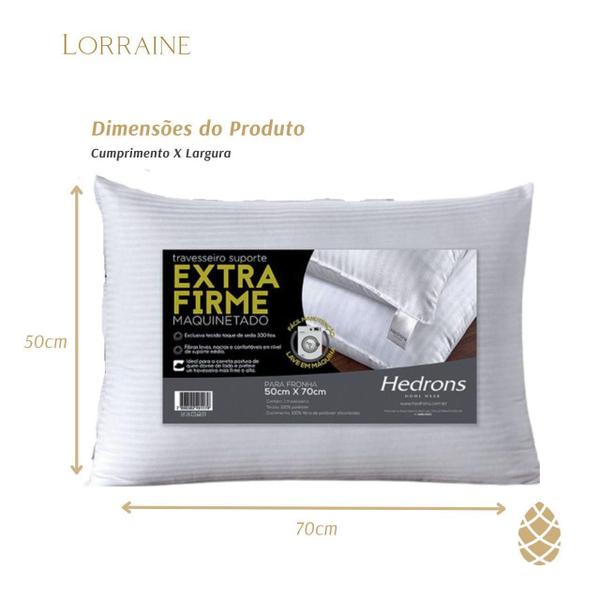 Kit 2 Travesseiros Hedrons Extra Firme Maquinetado 50X70Cm Imagem de Kit 2 Travesseiros Hedrons Extra Firme Maquinetado 50X70Cm