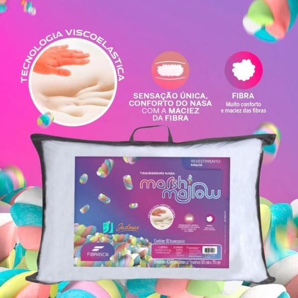 Imagem de Kit 2 Travesseiros Nasa Marshmallow Fibrasca - Confortável - Macio - Toque Macio