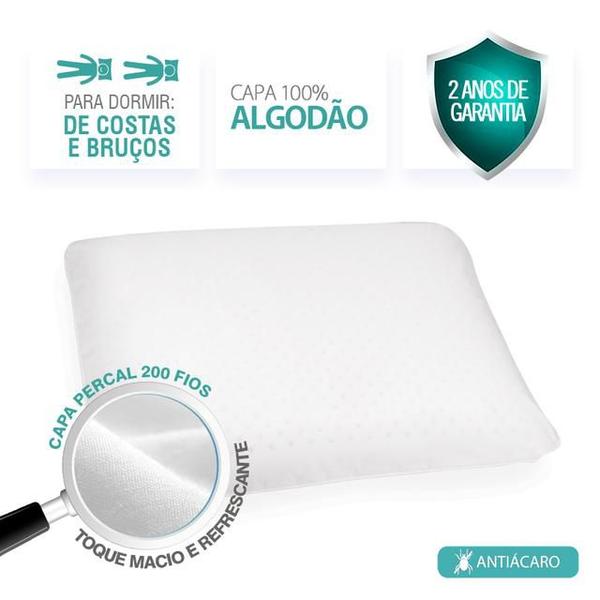 Imagem de Kit 2 Travesseiros Natural Látex Slim Duoflex - Toque Macio -Fresco -  Antiácaros, Fungos e Bactérias