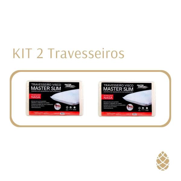 Imagem de Kit 2 Travesseiros Slim Nasa Master Comfort 35X55X9Cm Visco