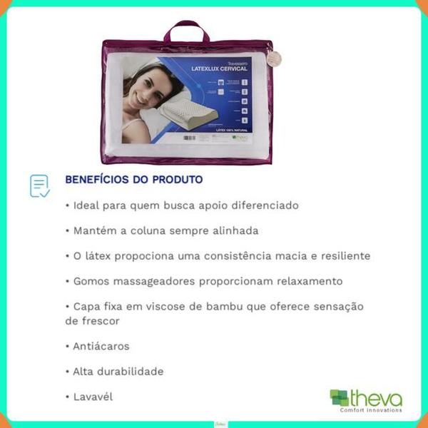 Imagem de Kit 2 Travesseiros Theva Latexlux Cervical