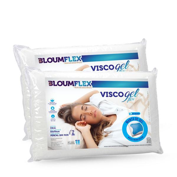 Imagem de Kit 2 Travesseiros Visco Gelflex - BloumFlex