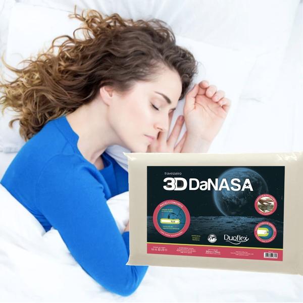 Imagem de Kit 2 Travesseiros Viscoelásticos Duoflex Nasa 3D Ortopédicos