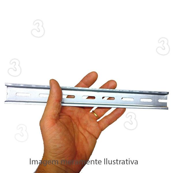 Imagem de Kit 2 Trilho Din Perfurado Galvanizado para Quadro Elétrico Disjuntor 30cm