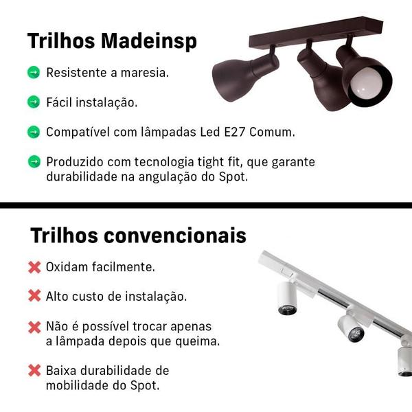 Imagem de Kit 2 Trilho Eletrificado 2 Spot Led MR16 GU10 Direcionável