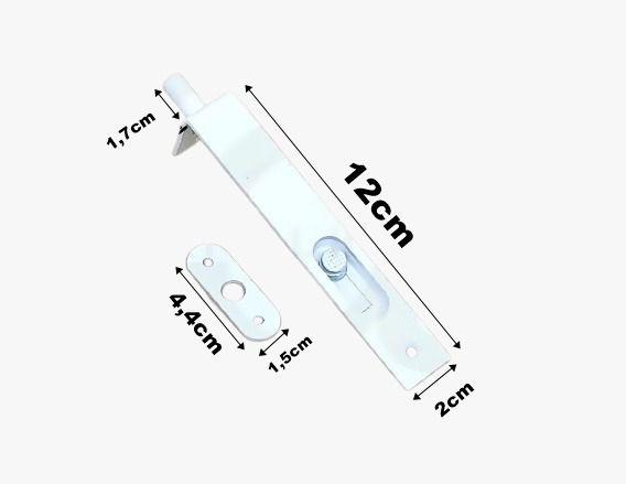 Imagem de Kit 2 Trincos Embutir  Aço Para Portas Madeira Branco Pado