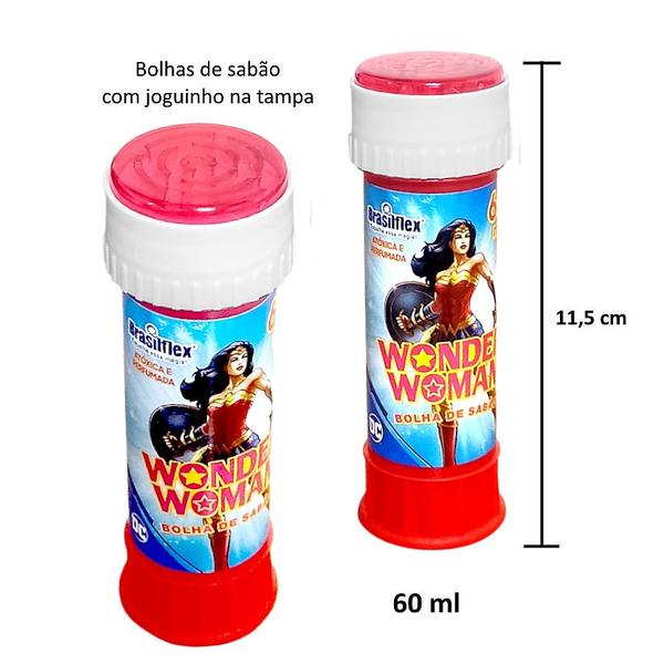 Imagem de Kit 2 Tubinhos para Fazer Bolhas de Sabão Mulher Maravilha