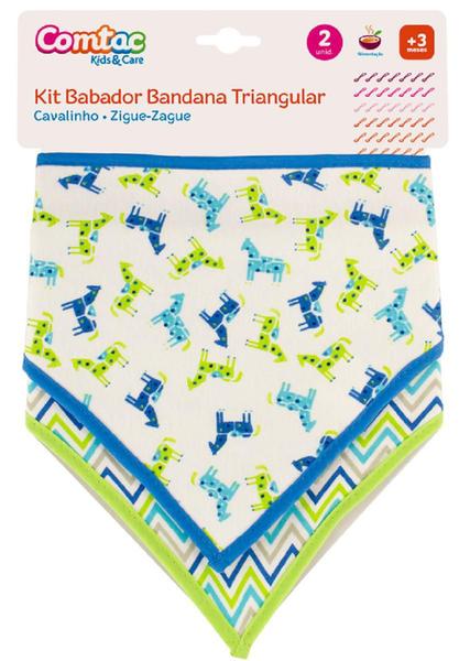 Kit 2 Un Babador Bandana Cavalinho E Listras - Comtac Kids Imagem de Kit 2 Un Babador Bandana Cavalinho E Listras - Comtac Kids