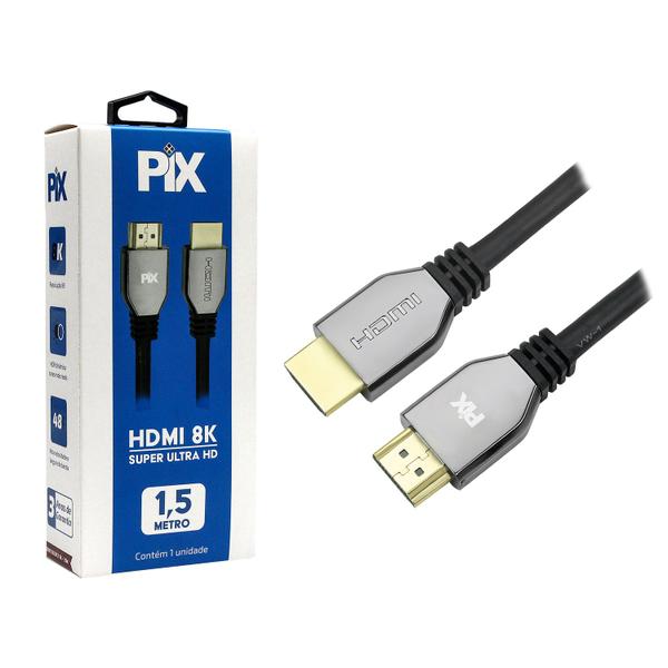 Imagem de Kit 2 un - cabo hdmi 2.1 - 8k hdr 19p - 30awg -1.5m