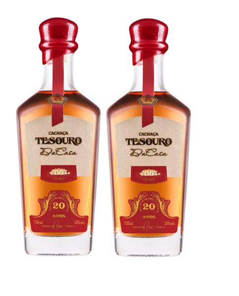 Imagem de Kit 2 Un Cachaça Casa Geraldo Tesouro da Casa Ouro 20 anos 750 ml