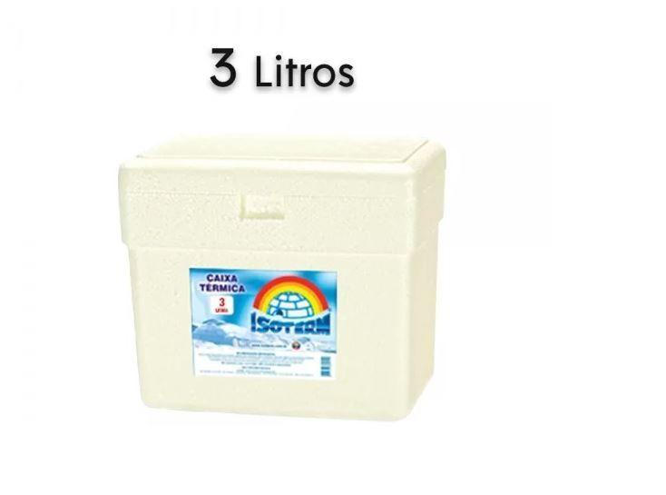 Imagem de Kit 2 un Caixa de Isopor 3 Litros Térmica Gelo Cerveja Refri Isoterm