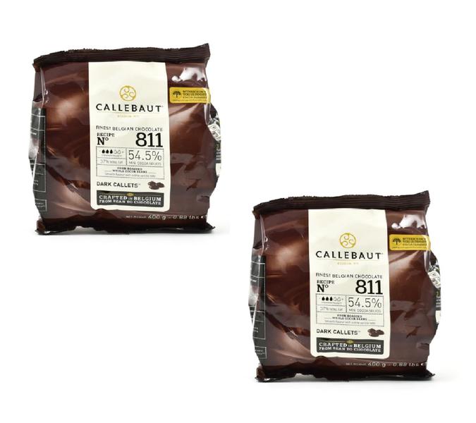 Kit 2 un Chocolate Callebaut Em Gotas Amargo 54,5% 811 400g Imagem de Kit 2 un Chocolate Callebaut Em Gotas Amargo 54,5% 811 400g