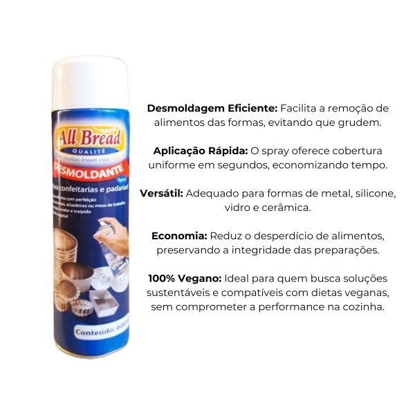 Imagem de Kit 2 Un Desmoldante Spray Culinario P/bolo All Bread 600 Ml 600 Ml