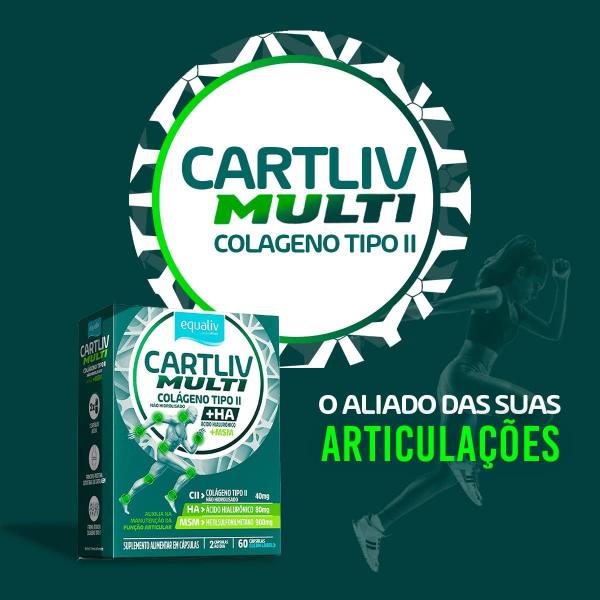 Imagem de KIT 2 UN Equaliv Cartliv  E Cartliv  Multi Colágeno Tipo 2 60 Cápsulas e Ácido Hialuronico  (120 CAPS TOTAL)