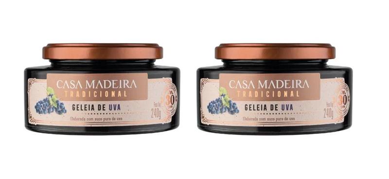 Imagem de Kit 2 Un Geleia de Uva Casa Madeira 240 g