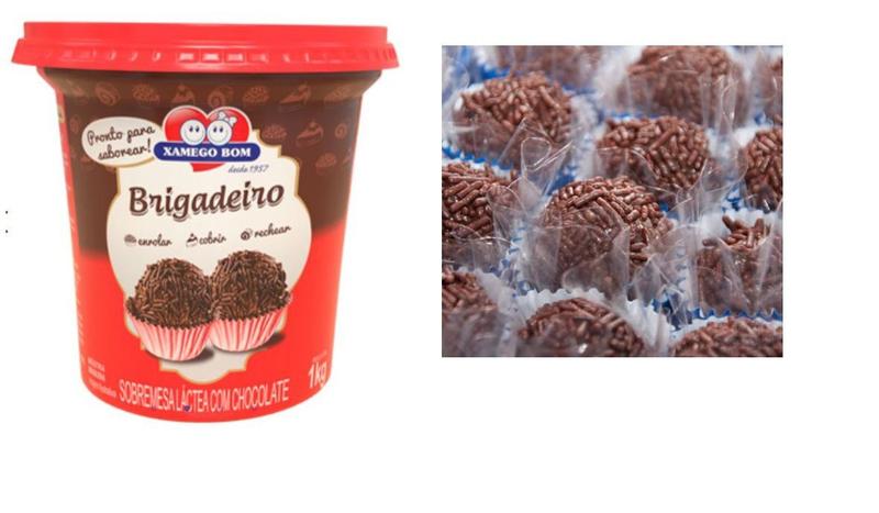 Imagem de Kit 2 Un Massa De Brigadeiro Chocolate Xamego Bom 2,1kg