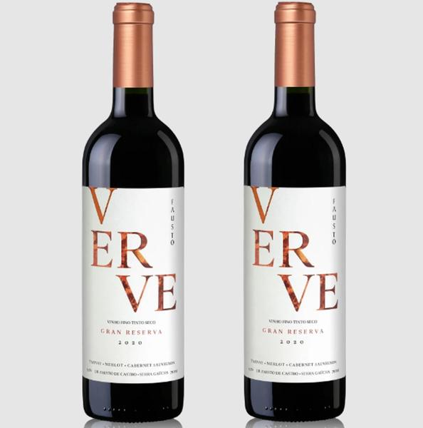 Imagem de Kit 2 Un Vinho Fausto de Pizzato Verve Gran Reserva 750 ml