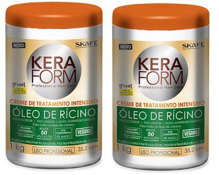 Imagem de Kit 2 Und Creme de Tratamento Keraform Óleo de Rícino 1kg