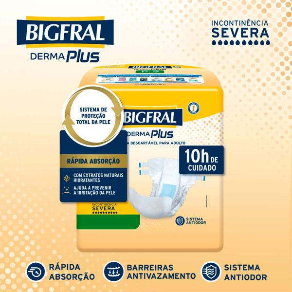 Imagem de Kit 2 und Fralda Ger Bigfral Derma Plus Tamanho XG 7 und