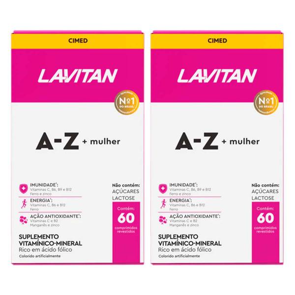 Kit 2 und Lavitan Mulher A-Z 60 Cpr - CIMED Imagem de Kit 2 und Lavitan Mulher A-Z 60 Cpr