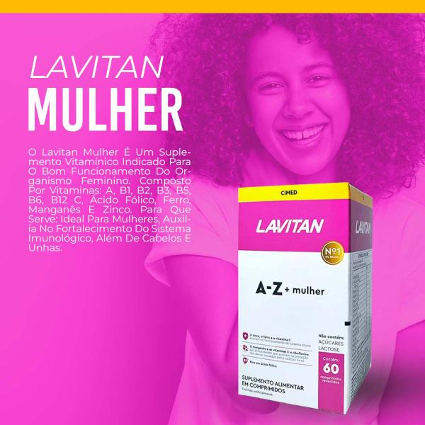 Kit 2 und Lavitan Mulher A-Z 60 Cpr - CIMED Imagem de Kit 2 und Lavitan Mulher A-Z 60 Cpr
