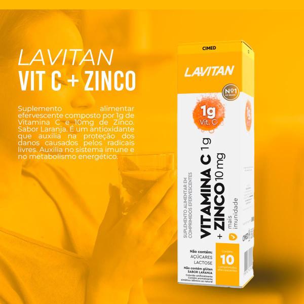 Imagem de Kit 2 und Lavitan Vitamina C+ Zinco 10 Cpr Efervecente