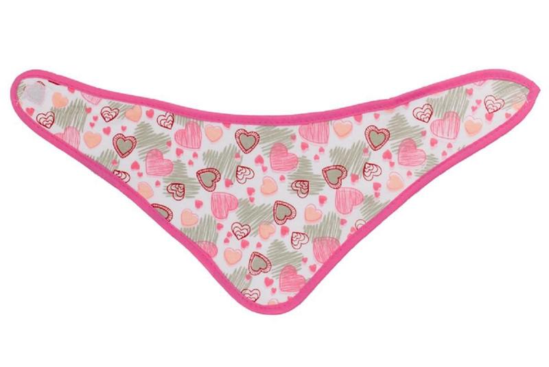 Kit 2 Uni. Babador Bandana Triangular Corações - Comtac Kids Imagem de Kit 2 Uni. Babador Bandana Triangular Corações - Comtac Kids