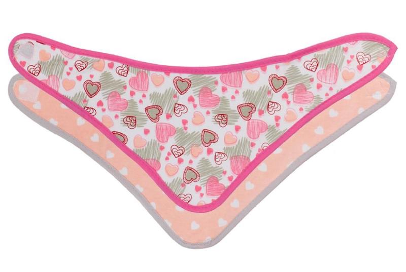 Kit 2 Uni. Babador Bandana Triangular Corações - Comtac Kids Imagem de Kit 2 Uni. Babador Bandana Triangular Corações - Comtac Kids