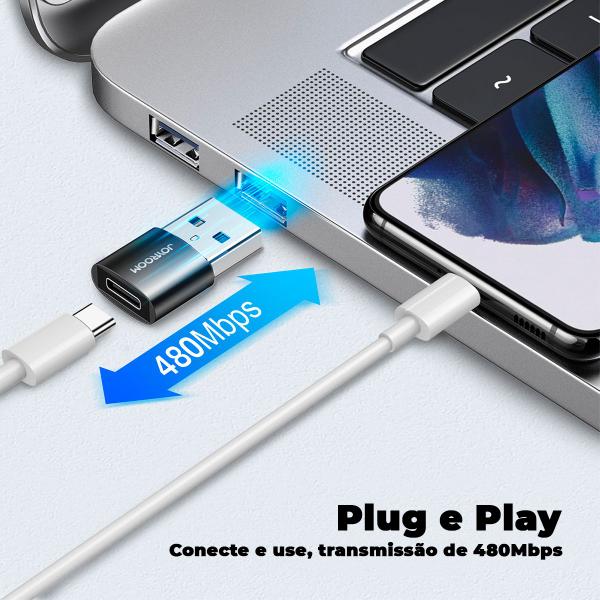 Imagem de Kit 2 Unidades Adaptador Plug Usb A X Usb C 2.0 Otg Joyroom