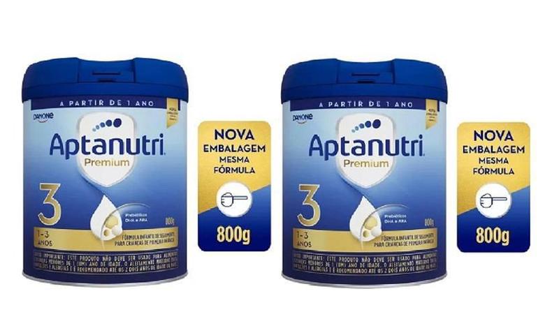 Kit 2 Unidades Aptanutri Premium 3 Danone 800G - Aptamil Imagem de Kit 2 Unidades Aptanutri Premium 3 Danone 800G