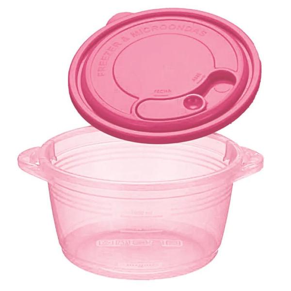 Imagem de Kit 2 Unidades Caçarola Para Microondas Freezer Gourmet 1,5 L / 850ml Rosa Nitron