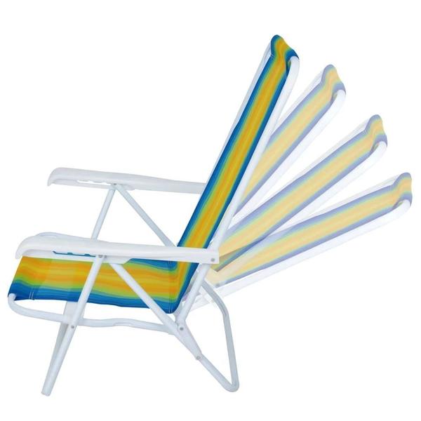 Kit 2 Unidades Cadeira de Praia + Guarda-sol Branco/Azul Mor Imagem de Kit 2 Unidades Cadeira de Praia + Guarda-sol Branco/Azul Mor